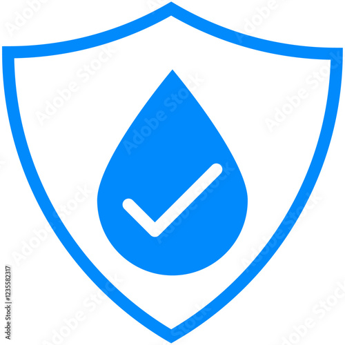 Waterproof Sign Water Resistant Symbol Water Protection with Sheild Vector Illustration