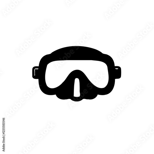 Diving mask silhouette for underwater exploration