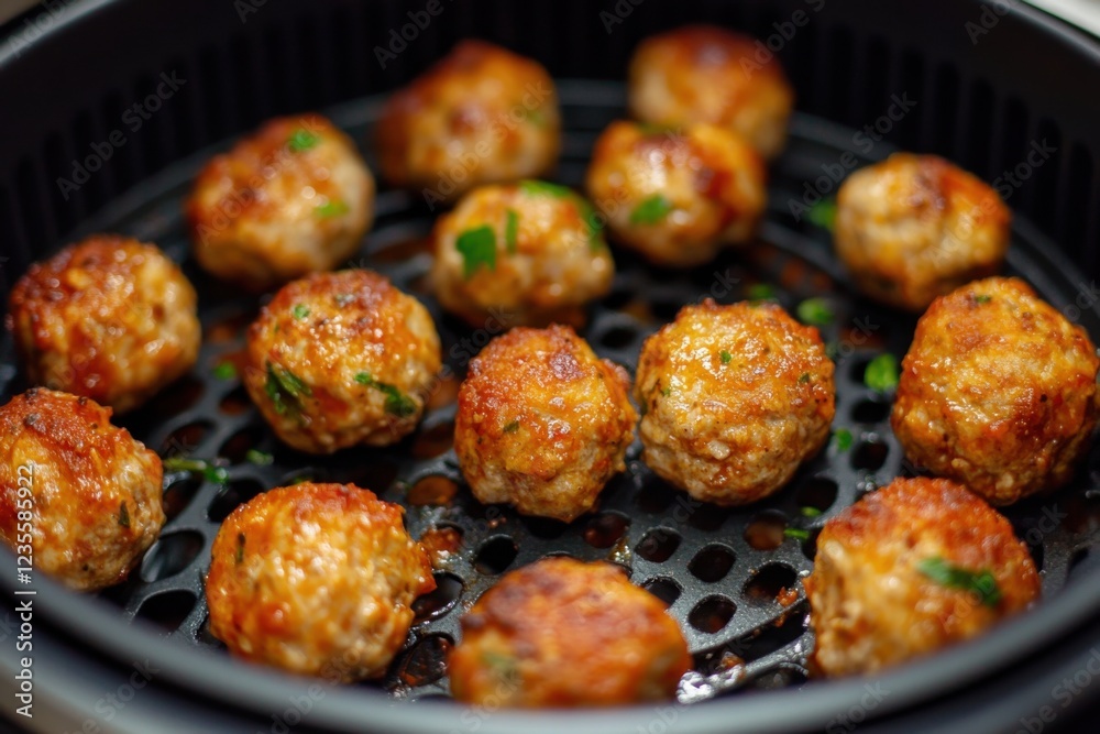 Air Fried Meatballs with Marinara Sauce Air Fried Meatballs with Marinara Sauce
