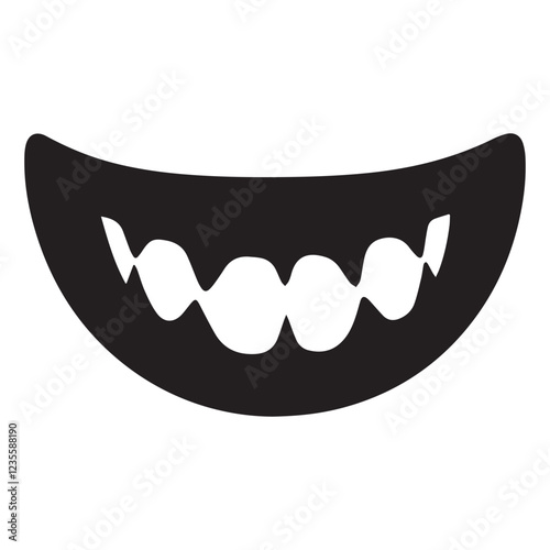 Illustration of silhouette of a isolated toothy smile
