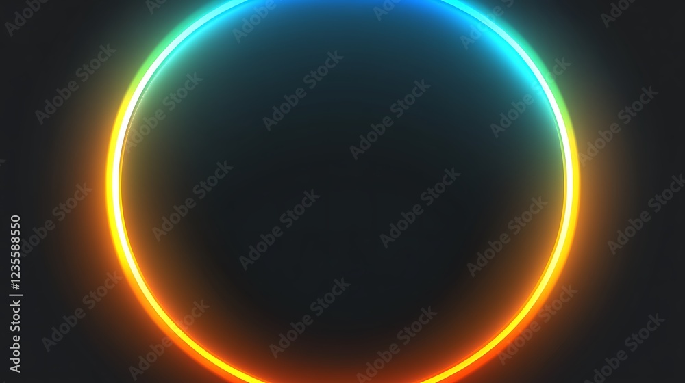 Obraz premium Vibrant Neon Circle Abstract Light Design