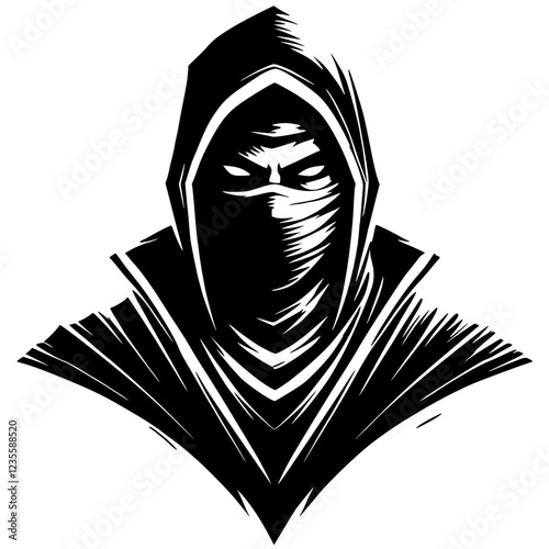 Silhouette portrait of ninja assassin
