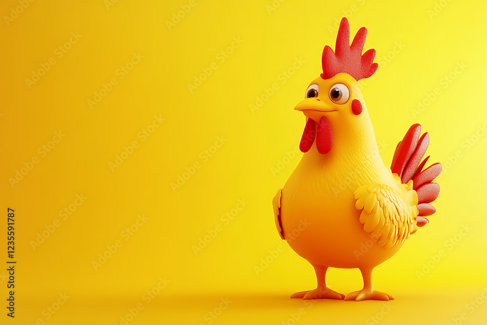 chicken on a yellow background, chicken on a blank yellow background, a chicken, chicken, cute chicken, yellow background, Copy Space For Add Text 3D Rendering, 3D, Vector, AI Generative chicken on a yellow background, chicken on a blank yellow background, a chicken, chicken, cute chicken, yellow background, Copy Space For Add Text 3D Rendering, 3D, Vector, AI Generative