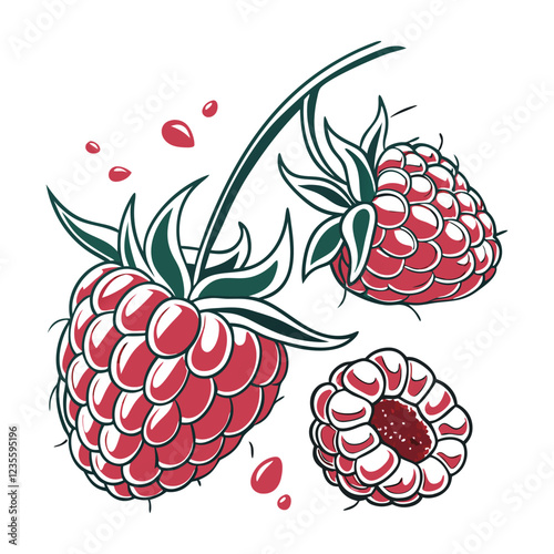 pattern with raspberries