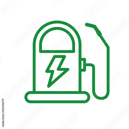 Electric Car Charging Station Icon Illustration