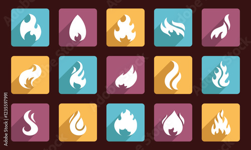 Collection of torch icons | fire icons