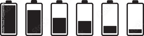 Adobe Battery Charging Icon Flat Design,  battery charge level. Illustrator Artwork