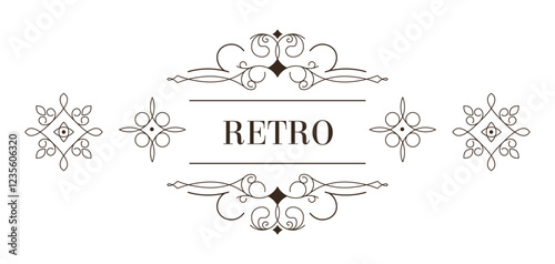 Retro decorative ornamental logo design