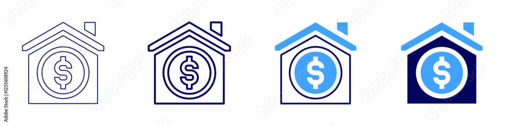 Family finance icon in 4 different styles. Thin Line, Line, Bold, and Bold Line. Duotone style. Editable stroke Family finance icon in 4 different styles. Thin Line, Line, Bold, and Bold Line. Duotone style. Editable stroke