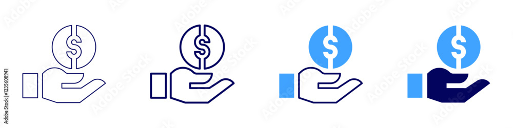 Get money icon in 4 different styles. Thin Line, Line, Bold, and Bold Line. Duotone style. Editable stroke Get money icon in 4 different styles. Thin Line, Line, Bold, and Bold Line. Duotone style. Editable stroke
