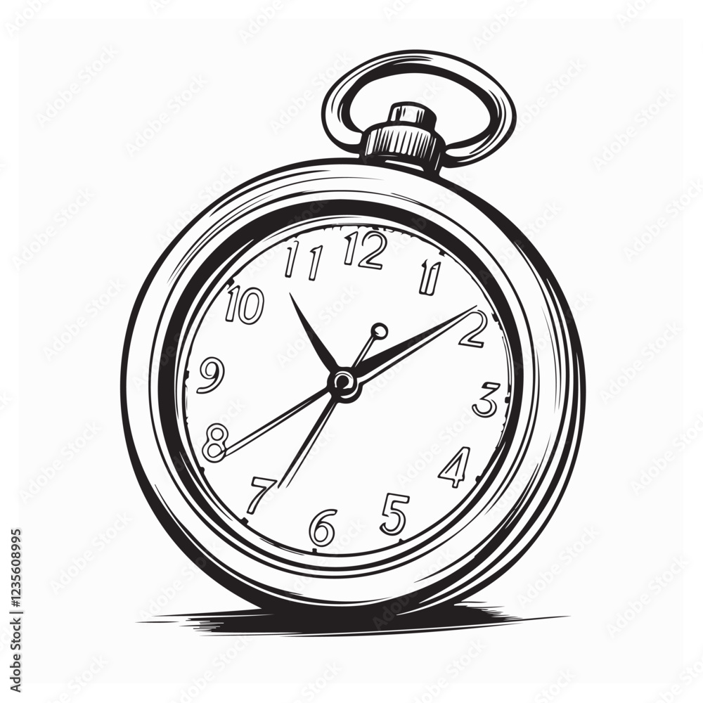 Pocket watch vector image. Black and white Pocket watch vector isolated on white background. Pocket watch vector image. Black and white Pocket watch vector isolated on white background.