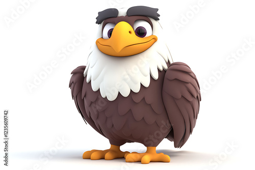 eagle on a white background, eagle on a blank white background, a eagle, eagle, cute eagle, white background, Copy Space For Add Text 3D Rendering, 3D, Vector, AI Generative