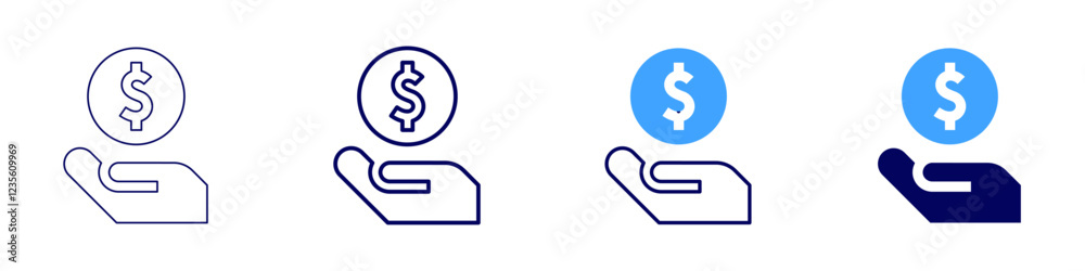 Money development icon in 4 different styles. Thin Line, Line, Bold, and Bold Line. Duotone style. Editable stroke Money development icon in 4 different styles. Thin Line, Line, Bold, and Bold Line. Duotone style. Editable stroke