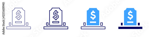 Money deposits icon in 4 different styles. Thin Line, Line, Bold, and Bold Line. Duotone style. Editable stroke