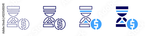 Money fees icon in 4 different styles. Thin Line, Line, Bold, and Bold Line. Duotone style. Editable stroke