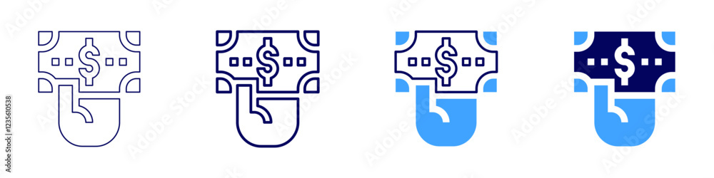 Money giving icon in 4 different styles. Thin Line, Line, Bold, and Bold Line. Duotone style. Editable stroke Money giving icon in 4 different styles. Thin Line, Line, Bold, and Bold Line. Duotone style. Editable stroke