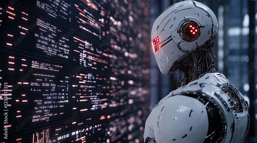 Abstract representation of AI for business marketing, with digital ad icons, performance charts, and data-driven algorithms. Abstract representation of AI for business marketing, with digital ad icons, performance charts, and data-driven algorithms.