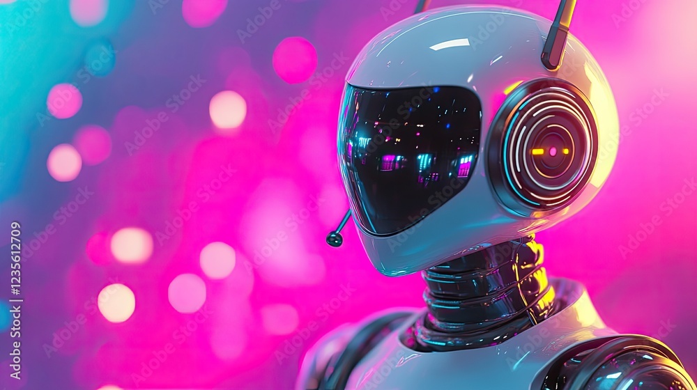 Fototapeta premium AI chatbot visualized through dynamic holographic speech bubbles and abstract data flowing in a futuristic digital space.