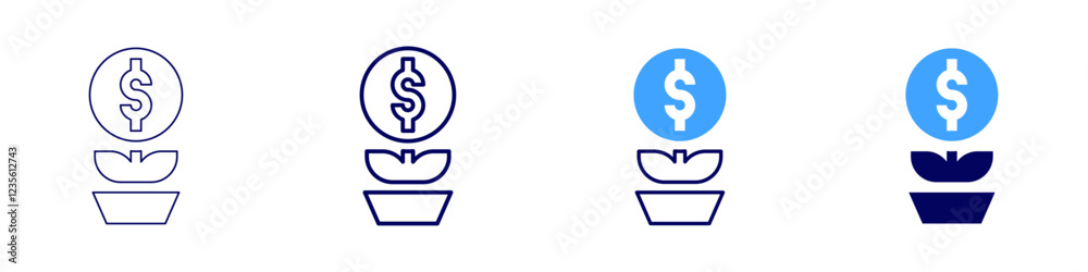 Money plant icon in 4 different styles. Thin Line, Line, Bold, and Bold Line. Duotone style. Editable stroke Money plant icon in 4 different styles. Thin Line, Line, Bold, and Bold Line. Duotone style. Editable stroke