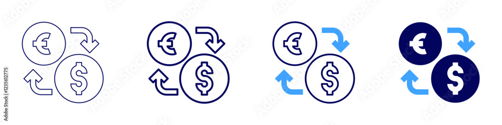 Money power icon in 4 different styles. Thin Line, Line, Bold, and Bold Line. Duotone style. Editable stroke Money power icon in 4 different styles. Thin Line, Line, Bold, and Bold Line. Duotone style. Editable stroke