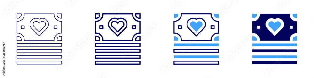 Money record icon in 4 different styles. Thin Line, Line, Bold, and Bold Line. Duotone style. Editable stroke Money record icon in 4 different styles. Thin Line, Line, Bold, and Bold Line. Duotone style. Editable stroke