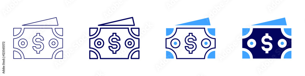 Money rich icon in 4 different styles. Thin Line, Line, Bold, and Bold Line. Duotone style. Editable stroke Money rich icon in 4 different styles. Thin Line, Line, Bold, and Bold Line. Duotone style. Editable stroke