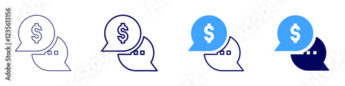 Money responsibilities icon in 4 different styles. Thin Line, Line, Bold, and Bold Line. Duotone style. Editable stroke