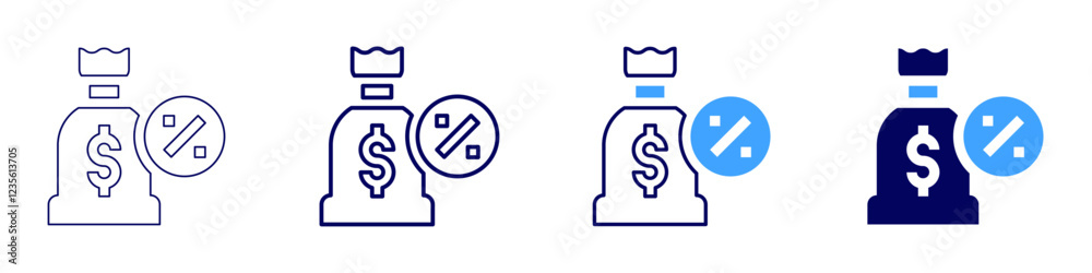 Money timeline icon in 4 different styles. Thin Line, Line, Bold, and Bold Line. Duotone style. Editable stroke Money timeline icon in 4 different styles. Thin Line, Line, Bold, and Bold Line. Duotone style. Editable stroke