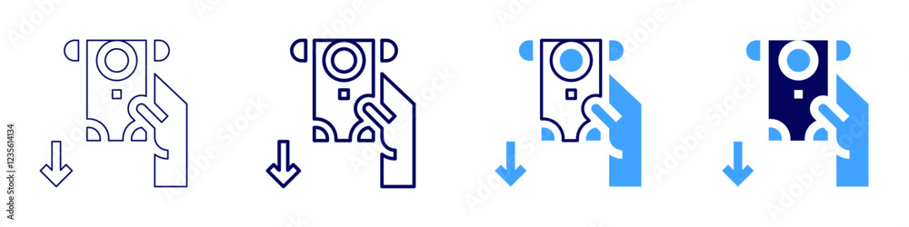 Money withdrawal icon in 4 different styles. Thin Line, Line, Bold, and Bold Line. Duotone style. Editable stroke Money withdrawal icon in 4 different styles. Thin Line, Line, Bold, and Bold Line. Duotone style. Editable stroke