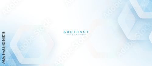 Minimalistic abstract background with hexagonal lines and soft gradients in light tones