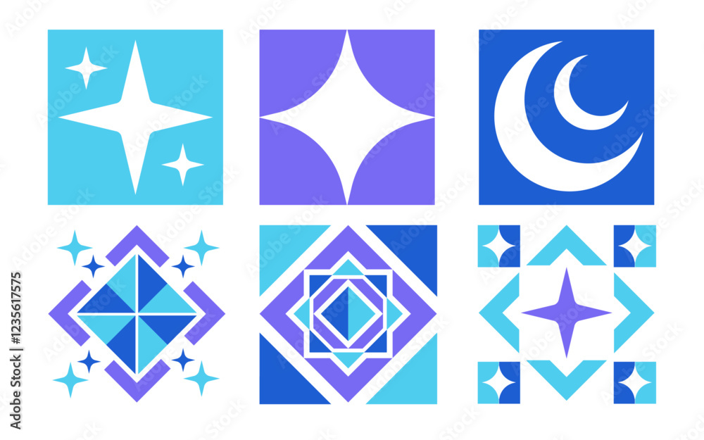 Collection of ramadan icon vector