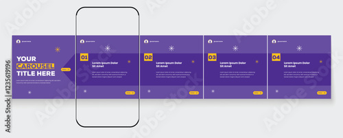 Tips Instagram social media carousel post template or LinkedIn carousel banner collection