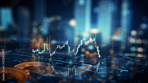 Stock market or forex trading graph in futuristic concept suitable for financial investment or Economic trends business idea and all art work design. Abstract finance background