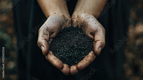 Wallpaper Mural Hands cupped holding dark soil. Torontodigital.ca