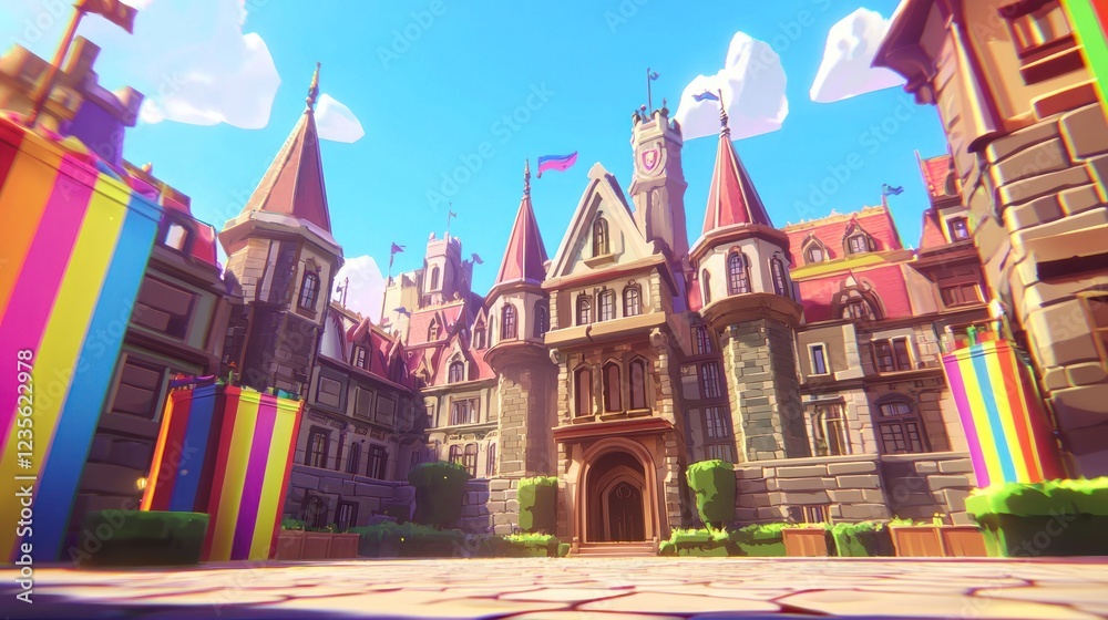 Festive Castle Square, Celebration, Fairytale Festive Castle Square, Celebration, Fairytale