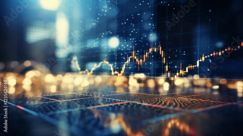 Stock market or forex trading graph in futuristic concept suitable for financial investment or Economic trends business idea and all art work design. Abstract finance background