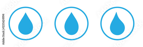 Water drop icon set. Flat droplet logo shapes collection on white background . Vector Illustration.