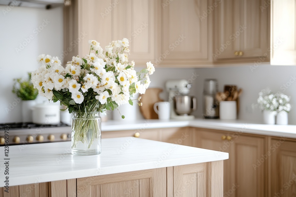 Fototapeta premium kitchen features with copy space.