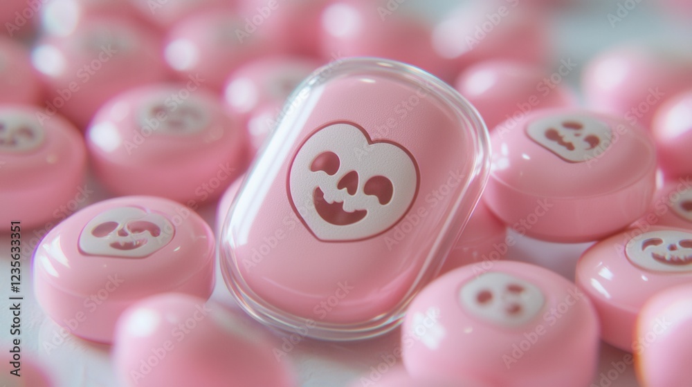 Pink Heart Shaped Skull Candy Containers Cute and Quirky Design Pink Heart Shaped Skull Candy Containers Cute and Quirky Design