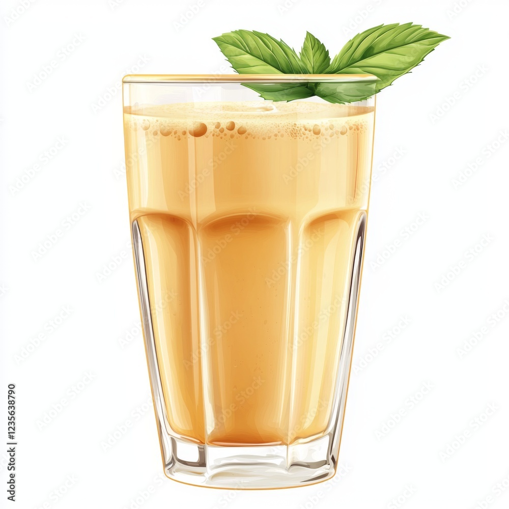 Fresh and Creamy Orange Smoothie in a Clear Glass with Mint Leaves on Top, Perfect for Refreshing Healthy Drink Ideas Fresh and Creamy Orange Smoothie in a Clear Glass with Mint Leaves on Top, Perfect for Refreshing Healthy Drink Ideas
