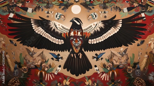 Majestic Eagle, Native American Art, Bird - Indigenous art and patt. photo