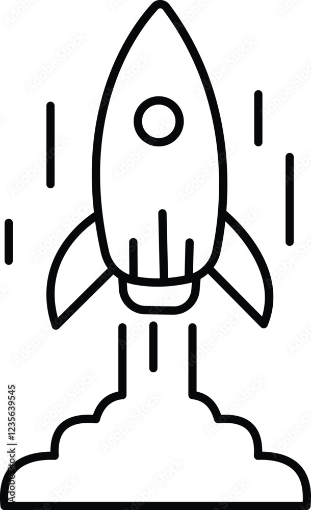 Startup launch icon showing a rocket taking off, symbolizing innovation, growth, and progress with transparent background Startup launch icon showing a rocket taking off, symbolizing innovation, growth, and progress with transparent background