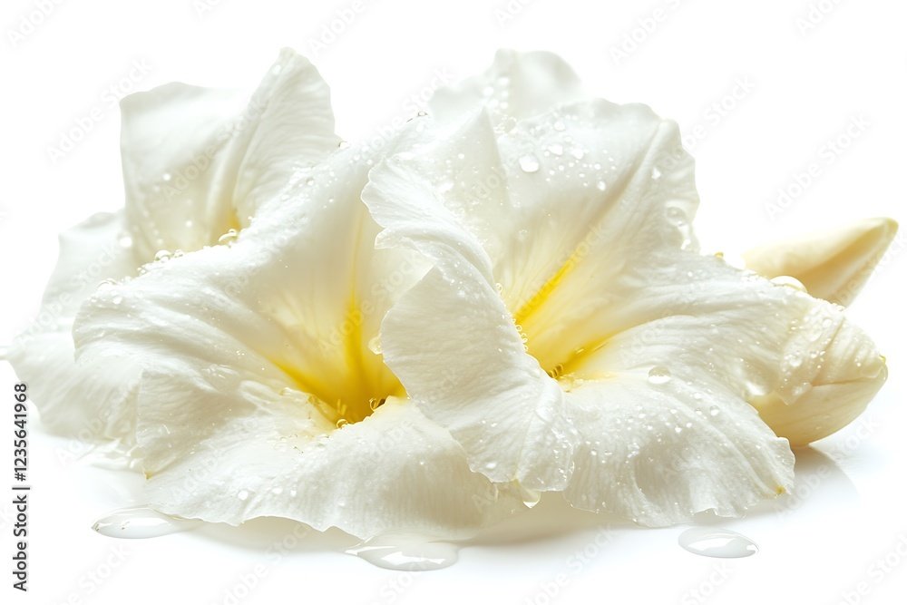 Fototapeta premium Delicate White Flowers with Water Drops