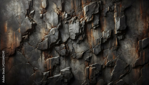 Background texture A textured, dark gray and brown surface with large cracks and jagged edges, evoking a rough, weather2 photo