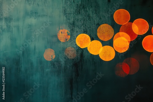 Radiant orange bokeh lights softly transitioning into a tranquil blue background for a calming abstract effect.