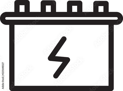 Battery icon with lightning bolt sign