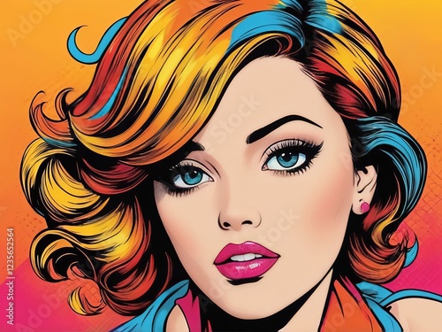 Graphic art color of a women 