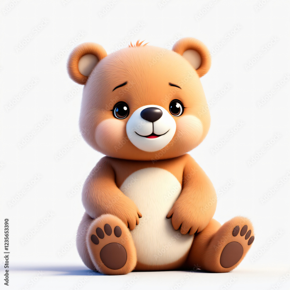 Adorable 3D Teddy Bear Cartoon Illustration Adorable 3D Teddy Bear Cartoon Illustration