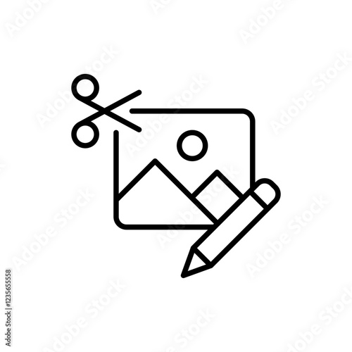 Photo editing outline icons, minimalist vector illustration ,simple transparent graphic element .Isolated on white background