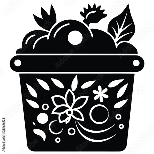 Eco-Friendly Practices silhouette vector style of-abstract compost bin